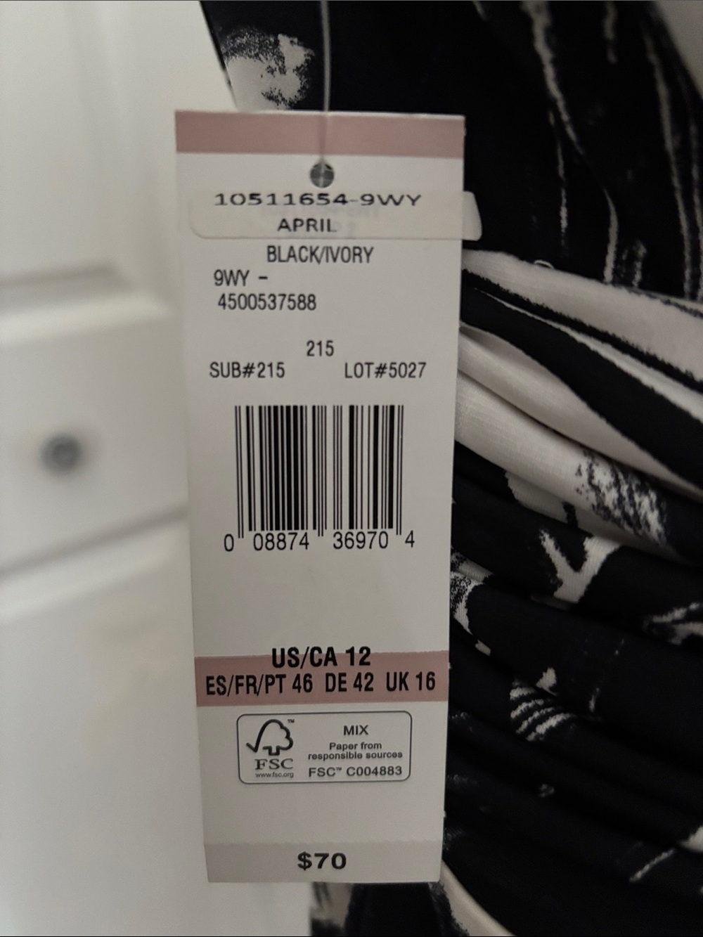 Black Label Black and White Halter Midi Dress - Picture 8 of 10